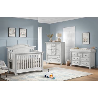 London Lane Convertible Kids Bedroom Set In Vintage White