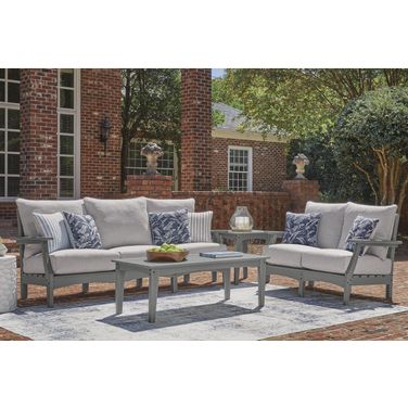 Lone View Bay Outdoor Occasional Table Set In Gray