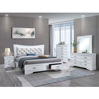 Lorana Bedroom Set In Sparkling White