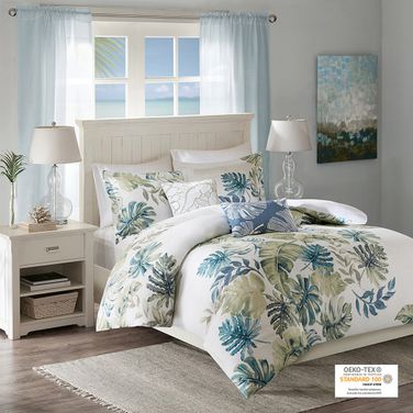 Lorelai Cotton Sateen Printed 5 Piece King Duvet Set In Multi