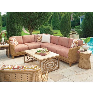 Los Altos Valley View Rich Aged Patina Outdoor Rectangular Occasional Table Set