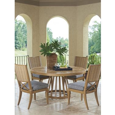 Los Altos Valley View Round Dining Room Set In Light Brown