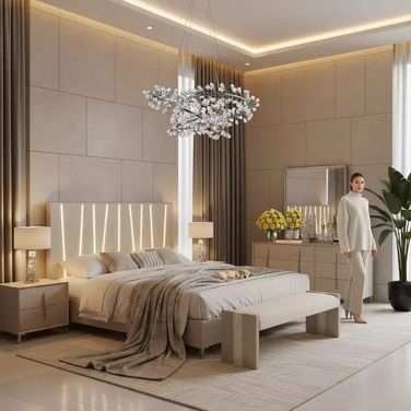 Lotus Bay Panel Bedroom Set In Sand
