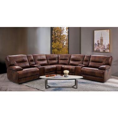 Louella Power Sectional In Brown