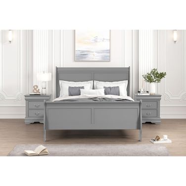 Louis Philippe Queen Bed In Gray