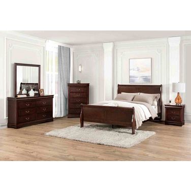 Louis Philippe Twin Bed In Dark Cherry