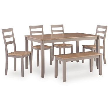 Loyander Dining Room Set In Natural and Gray