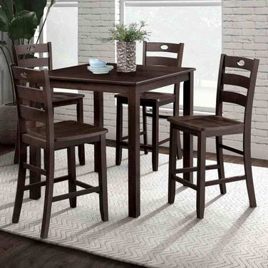 Lubbock 5 Piece Counter Height Table Set In Espresso