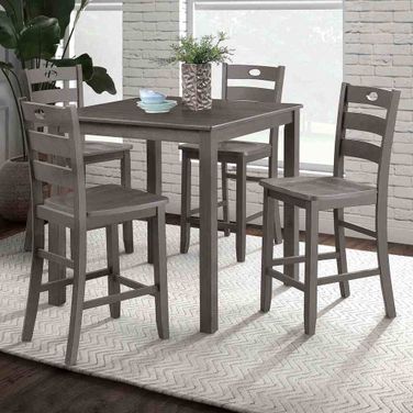 Lubbock 5 Piece Counter Height Table Set In Gray