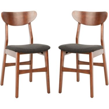 Lucca Cherry and Black Retro Dining Chair Set of 2