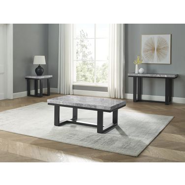 Lucca Marble 3 Piece Occasional Set In Gray