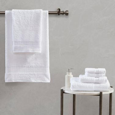 Luce Egyptian Cotton 6 Piece Towel Set In White