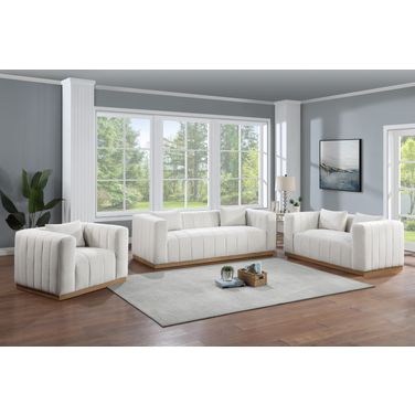 Lucia Living Room Set In Cream