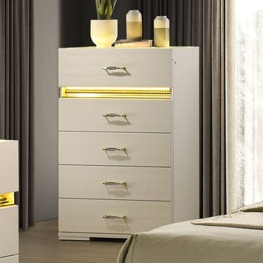 Lucida Chest with LED In Beige