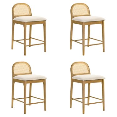 Lucio Counter Height Bar Stool Set of 4 In Amber Glow and White