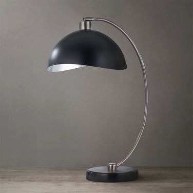 Luna Bella Silver-Leaf Shade 28 Inch Table Lamp In Antique Nickel and Matte Black