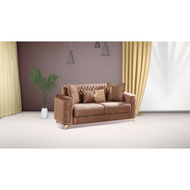 Luna Velvet Loveseat With Hidden Storage In Copper