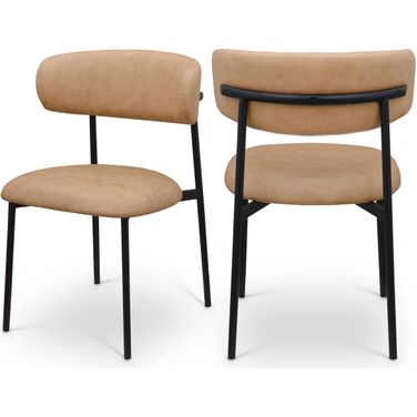Lupita Vegan Leather Dining Chair Set of 2 In Tan