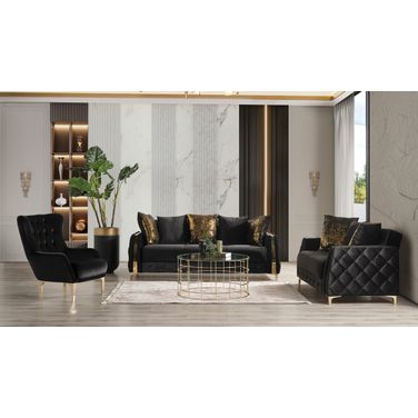 Lust 2 Piece Living Room Set In Black