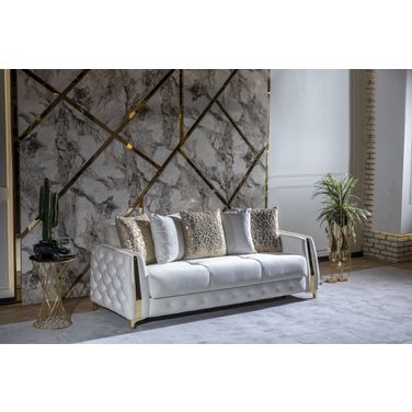 Lust Sleeper Sofa with Under Seat Storage In Off White