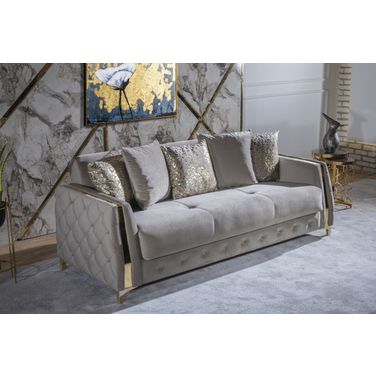 Lust Sleeper Sofa with Under Seat Storage In Taupe