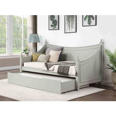 Lycoris Twin Daybed with Trundle In Light Gray