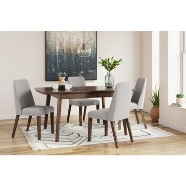 Lyncott Dining Room Set With Light Gray Chairs