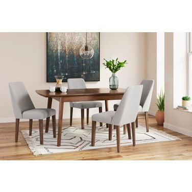 Lyncott Extension Dining Room Set In Beige and Brown