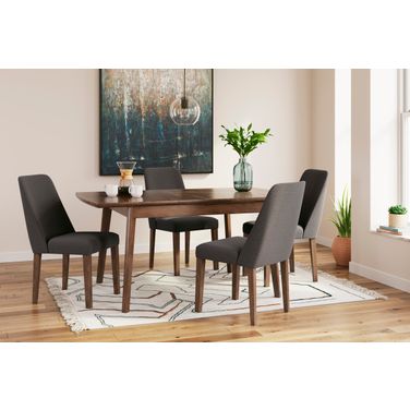 Lyncott Extension Dining Room Set In Brown and Charcoal