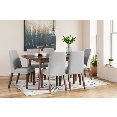 Lyncott Extension Dining Room Set In Gray and Brown