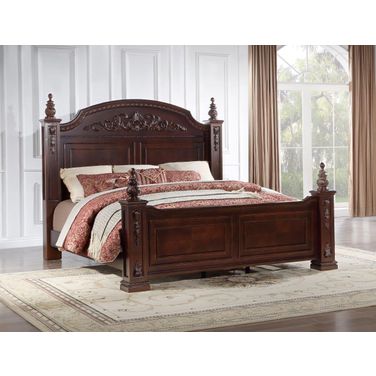 Lyndon Queen Poster Bed In Cherry by Glory | 1StopBedrooms