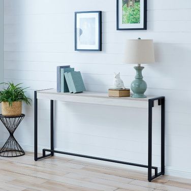 Macen Console In Black With Distressed White