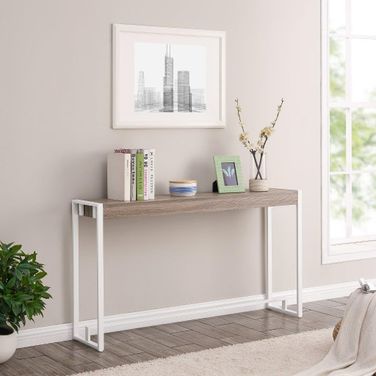 Macen Console In Mocha Gray With White