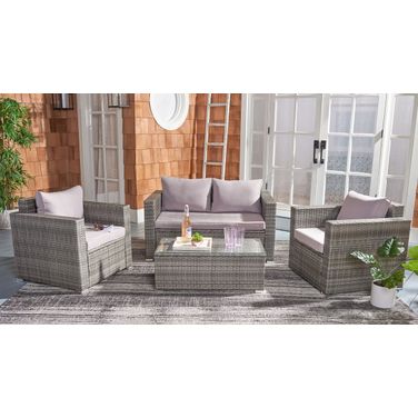Machie 4 Piece Living Set in Grey