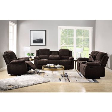 Madden Living Room Sets In Brown Chenille