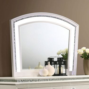 Maddie Arched Mirror In Pearl White