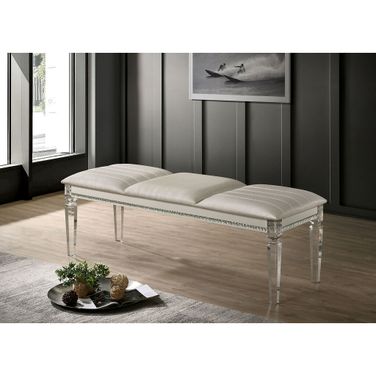 Maddie Bench In Pearl White