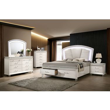 Maddie California King Bed In Pearl White