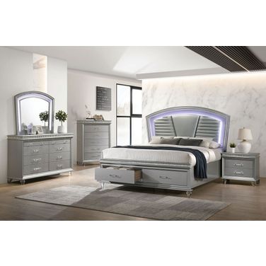 Maddie Queen Bed In Silver