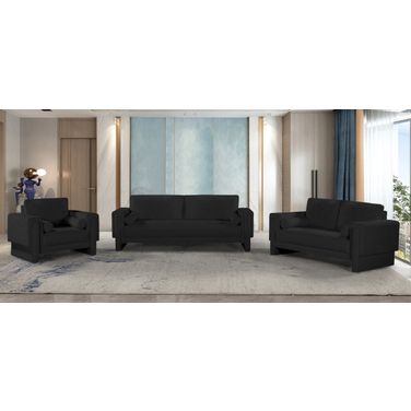 Madeline Living Room Set In Black
