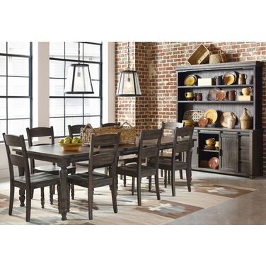 Madison County 106 Inch 9 Piece Dining Set In Brown