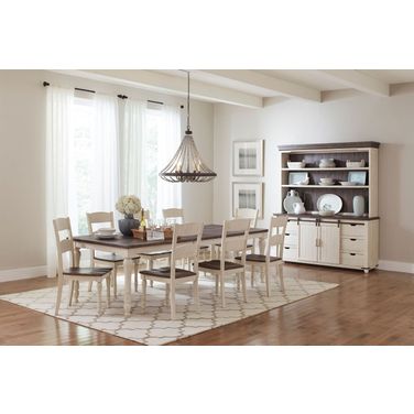 Madison County 106 Inch 9 Piece Dining Set In Vintage White