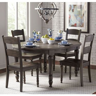 Madison County 66 Inch Oval 5 Piece Dining Set In Brown