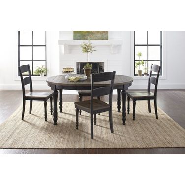 Madison County 66 Inch Oval 5 Piece Dining Set In Vintage Black