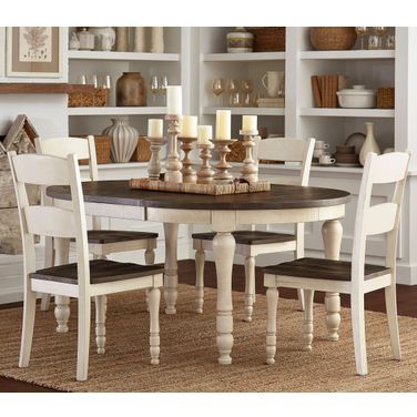 Madison County 66 Inch Oval 5 Piece Dining Set In Vintage White