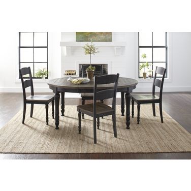 Madison County 66 Inch Oval 7 Piece Dining Set In Vintage Black