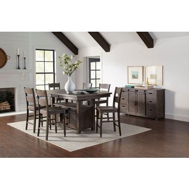 Madison County 72 Inch Storage Table 7 Piece Dining Set In Brown