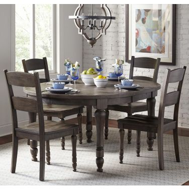 Madison County Round to Oval Dining Room Set (Barnwood)