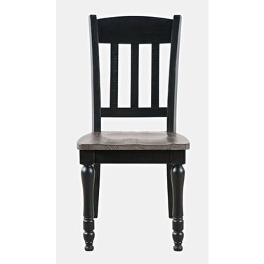 Madison County Slatback Dining Chair Set of 2 In Vintage Black