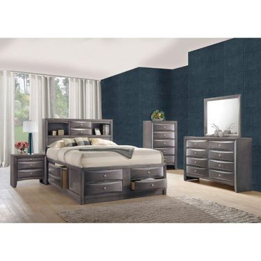 Madison Gray Bookcase Storage Bedroom Set